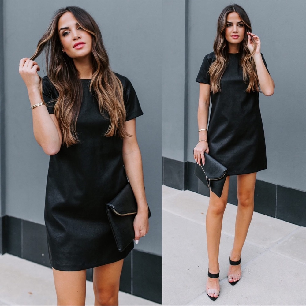 Vici Collection Magnetism Faux Leather Shift Dress